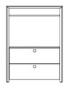 Version R (La Punt): 2 tiroirs et 2 espaces étagères (haut)