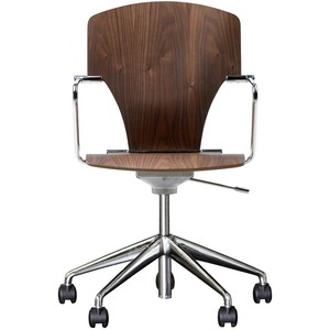 [319R] Chaise de travail EGOA dossier bois (Frêne teinté blanc)